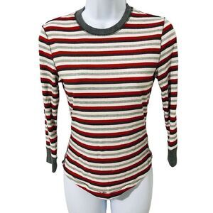 Free people stripe short Quarter sleeve top size S A389